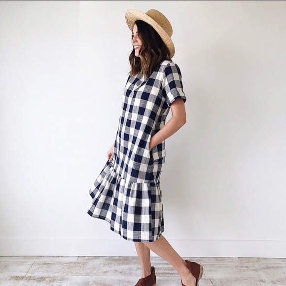 Roolee Dresses & Skirts - ROOLEE Blue/White Plaid Midi Dress